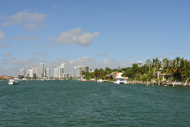 迈阿密的Skyline和Waterfront Houses